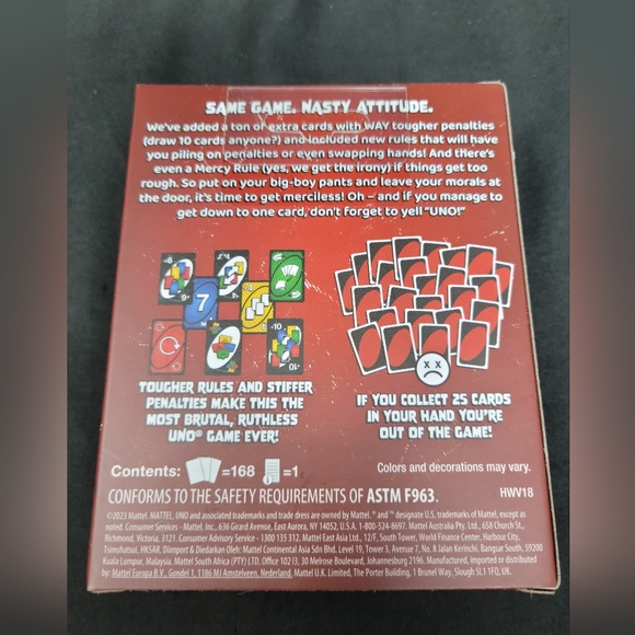 UNO Show ‘Em No Mercy Brutal Ruthless Unapologetic Card Game NEW - Picture 2 of 9